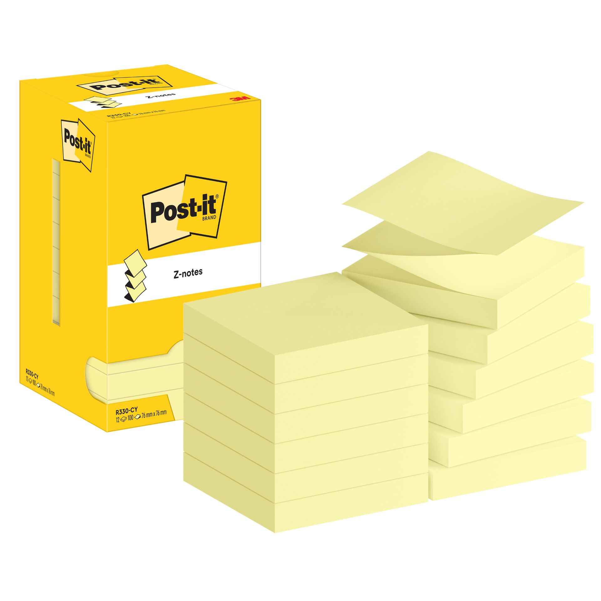 Haftnotiz Z-Notes 76x76mm ge 12x100Bl