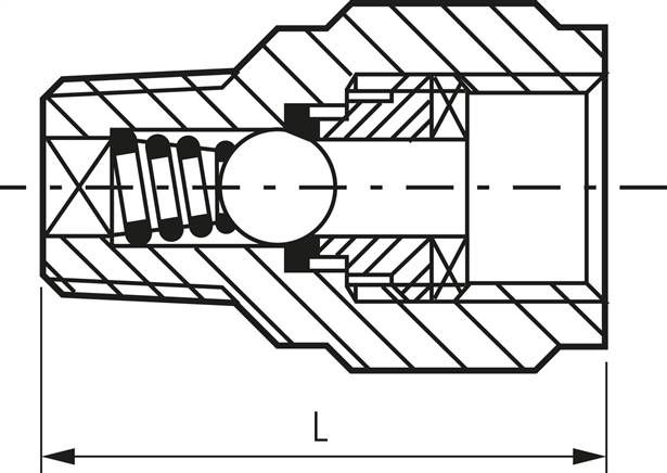 Mini-Rückschlagventil R/Rp 1/8" (AG/IG), Messing vernickelt