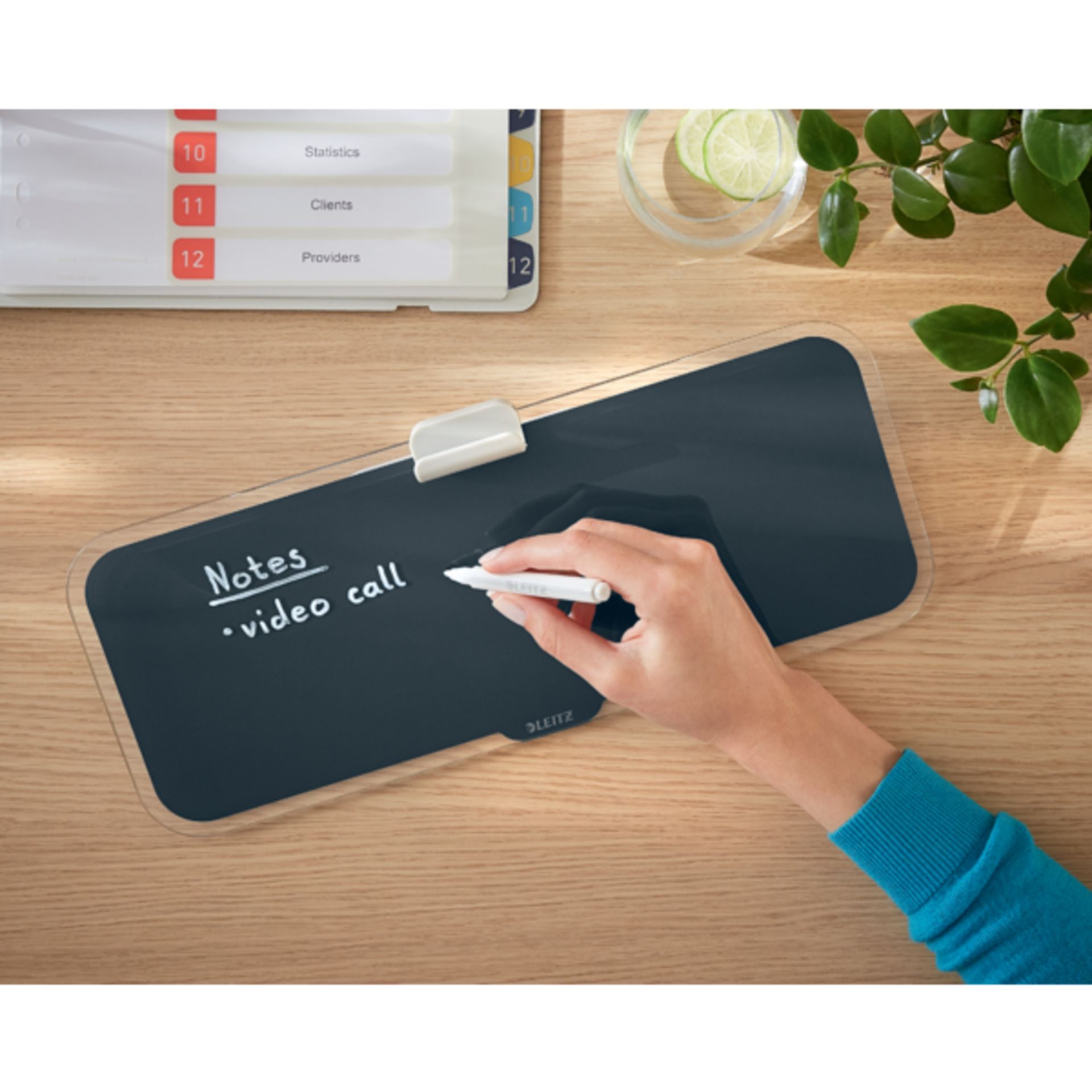 Desktop-Memoboard Cosy 380x150x60mm Glas grau