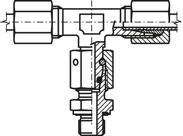 Einstellb. T-Schneidringverschraub.M 10x1-6 L (M12x1,5), Stahl verzinkt