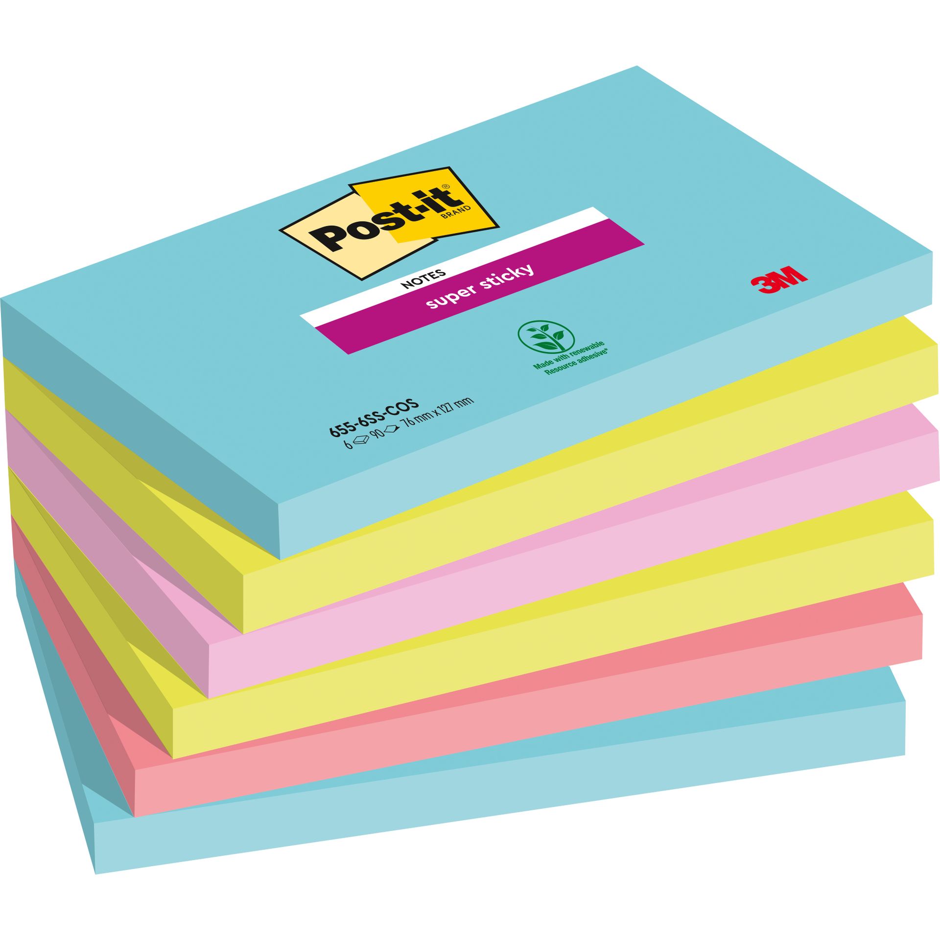 Haftnotiz Super Sticky Notes 127x76mm 6St