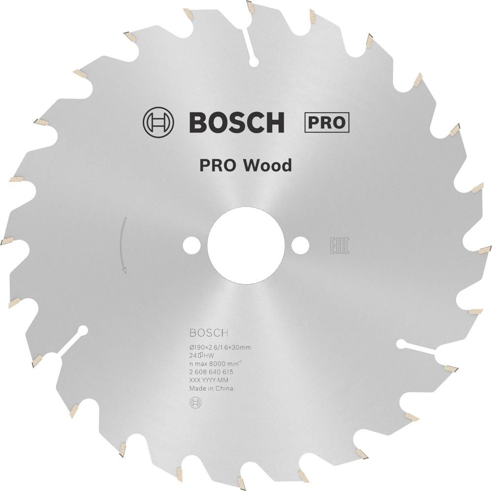 HM-Kreissägeblatt 190x2,6/1,6x30 24Z WZ BosVE à 1 Stück Optiline Wood BOSCH