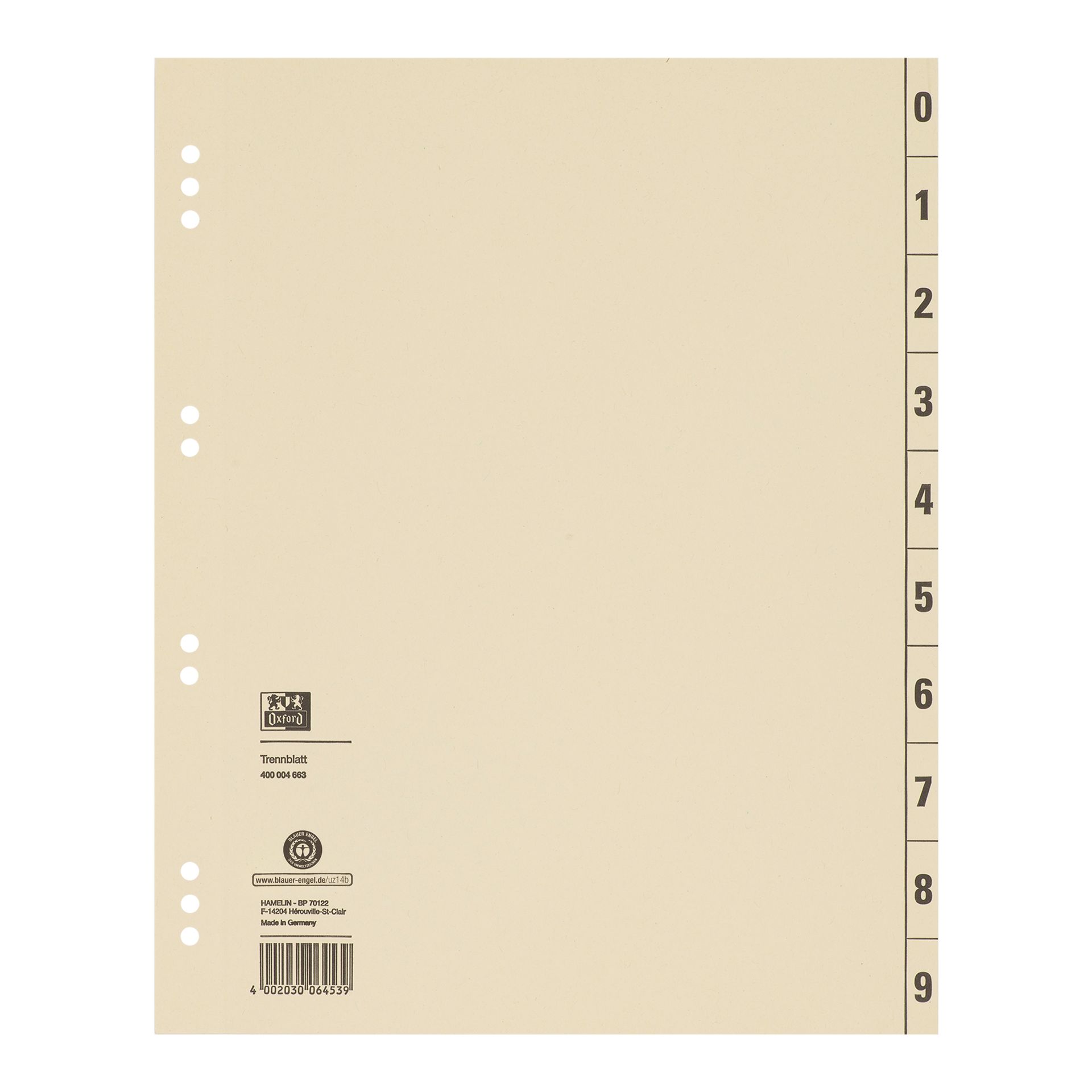 Trennblatt DIN A4 230g Karton chamois 100 St./Pack.