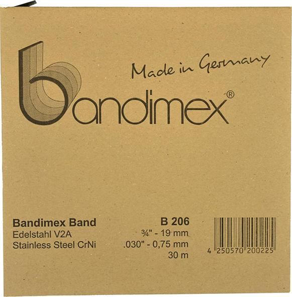 Stahlband 3/8" V2A-Edelstahl, Rolle a 30m Bandimex