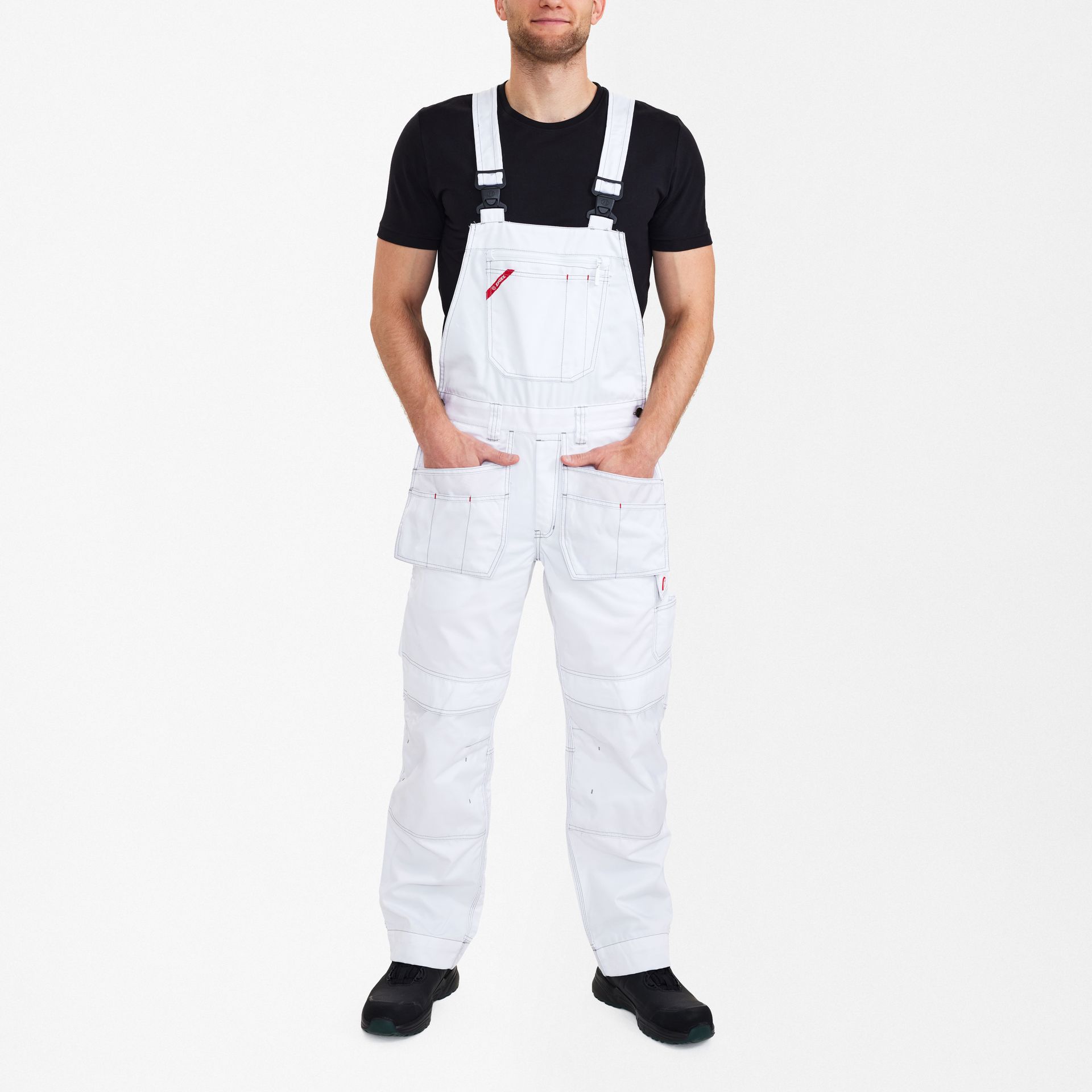 Combat Latzhose mit Holstertaschen Weiss, Gr. 42