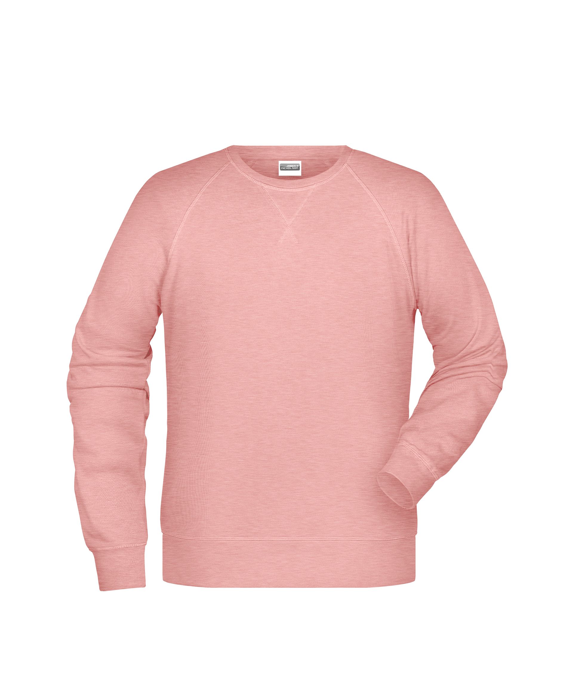 James & Nicholson 8022 Herren-Sweatshirt, Rosé-Melange, Gr. 3XL
