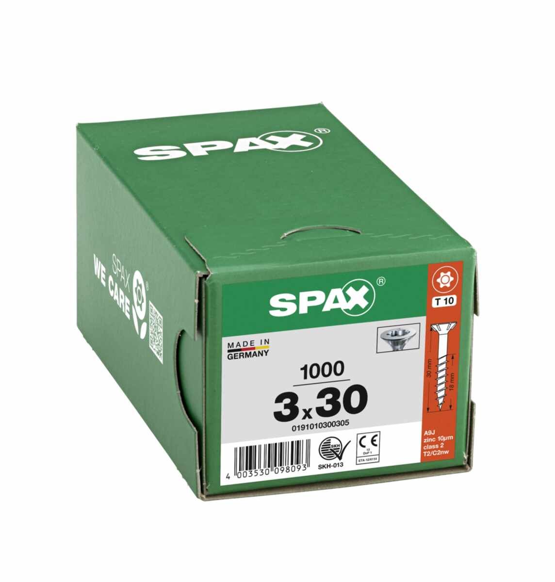 Spax Schrauben Fl/Vz Torx 3,0X30 TG VE1000