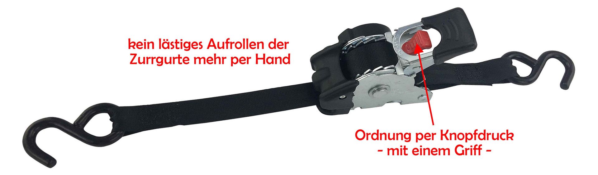 Zurrgurt mit automatischer Rollmechanik