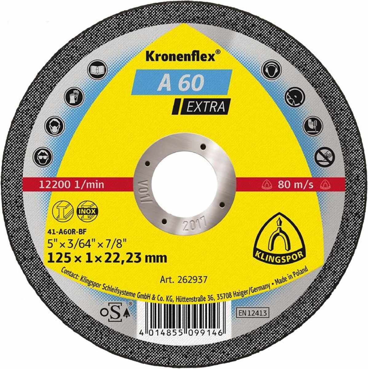 Trennscheibe A60 Extra 125x1,0 mm ger. Klingspor