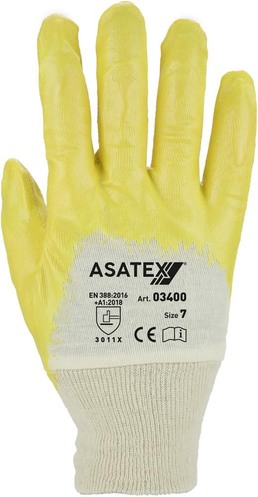 Handschuh, Nitril, Gr.8, gelb ASATEX