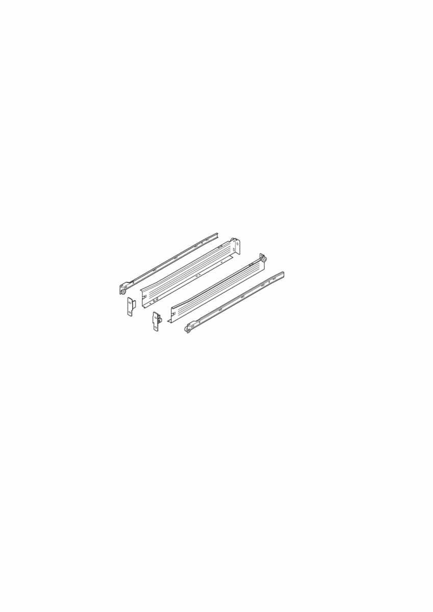 METABOX Stahlzarge,  N (54 mm),  Teilauszug, 25 kg, NL=500 mm, Steckversion, links/rechts, R9001 cremeweiß