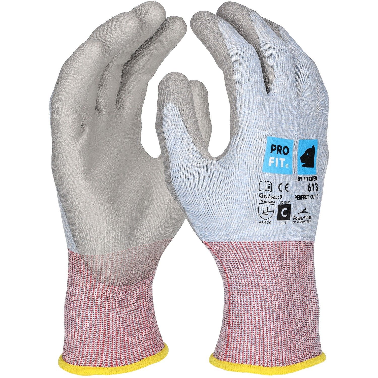 PU Schnittschutzhandschuh"Perfect Cut C", hellblau/grau 10