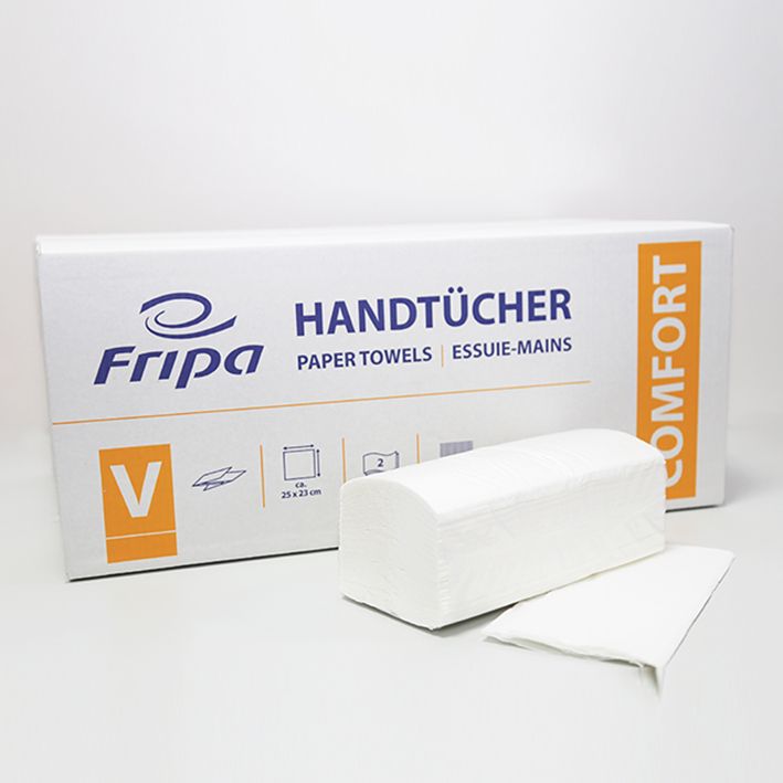 Fripa - Papierhandtücher Comfort Tissue,2-lagig 25 x 23 cm (20 x 160 Stck.)hochweiß