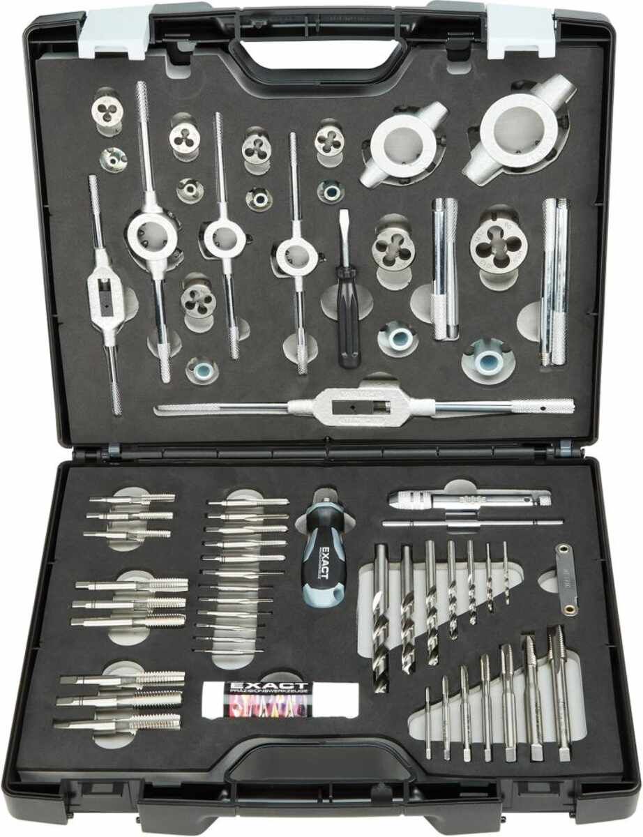 Gewindeschneidwerkzeug- Set HSS 61-teilig M3-M12 EXACT