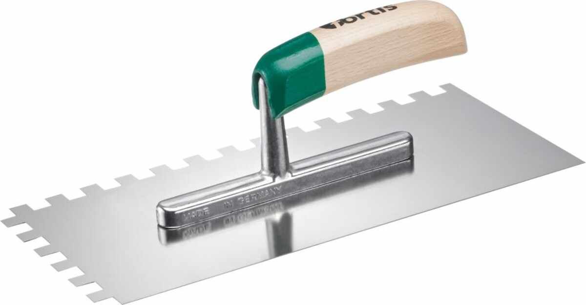 Glättekelle gezahnt rfr. 280x130 mm 10x10 mm FORTIS