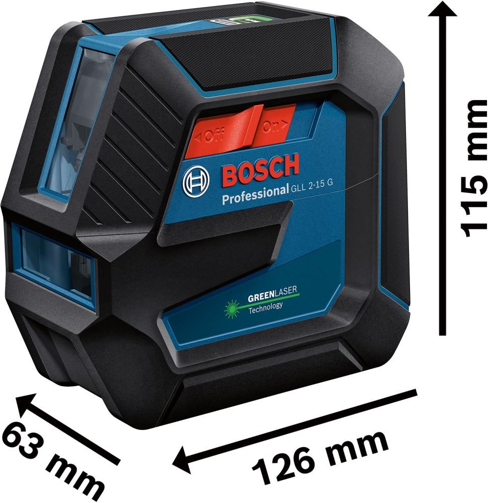 Linienlaser GLL2-15G LB10+Deckenklemme+Koffer Bosch