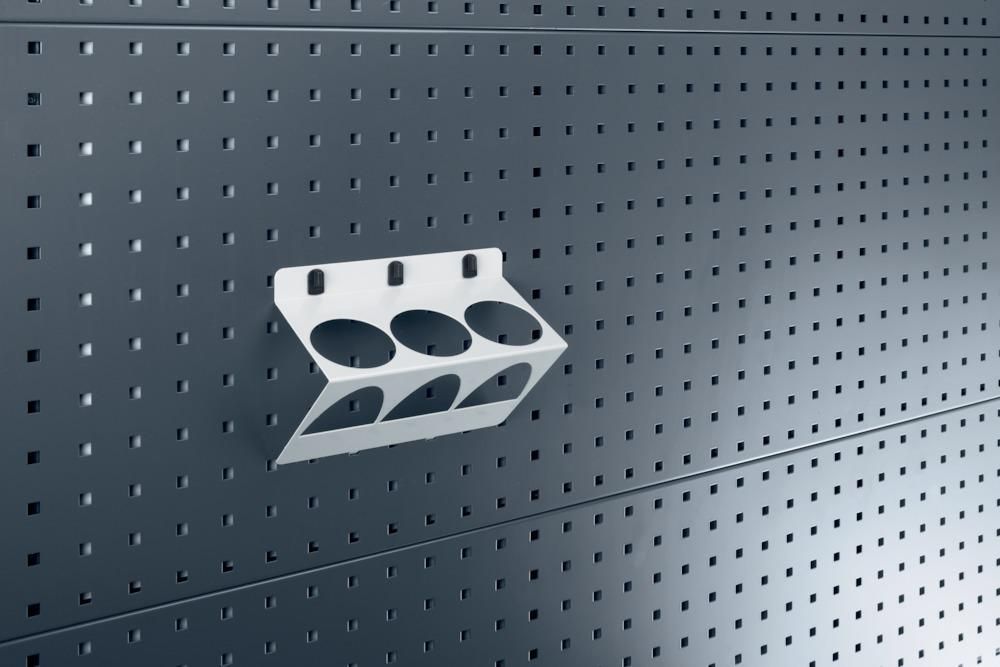 Rundhalter schräg 3-fach B 225 mm bis max.D 68 mm für Lochplatten bott