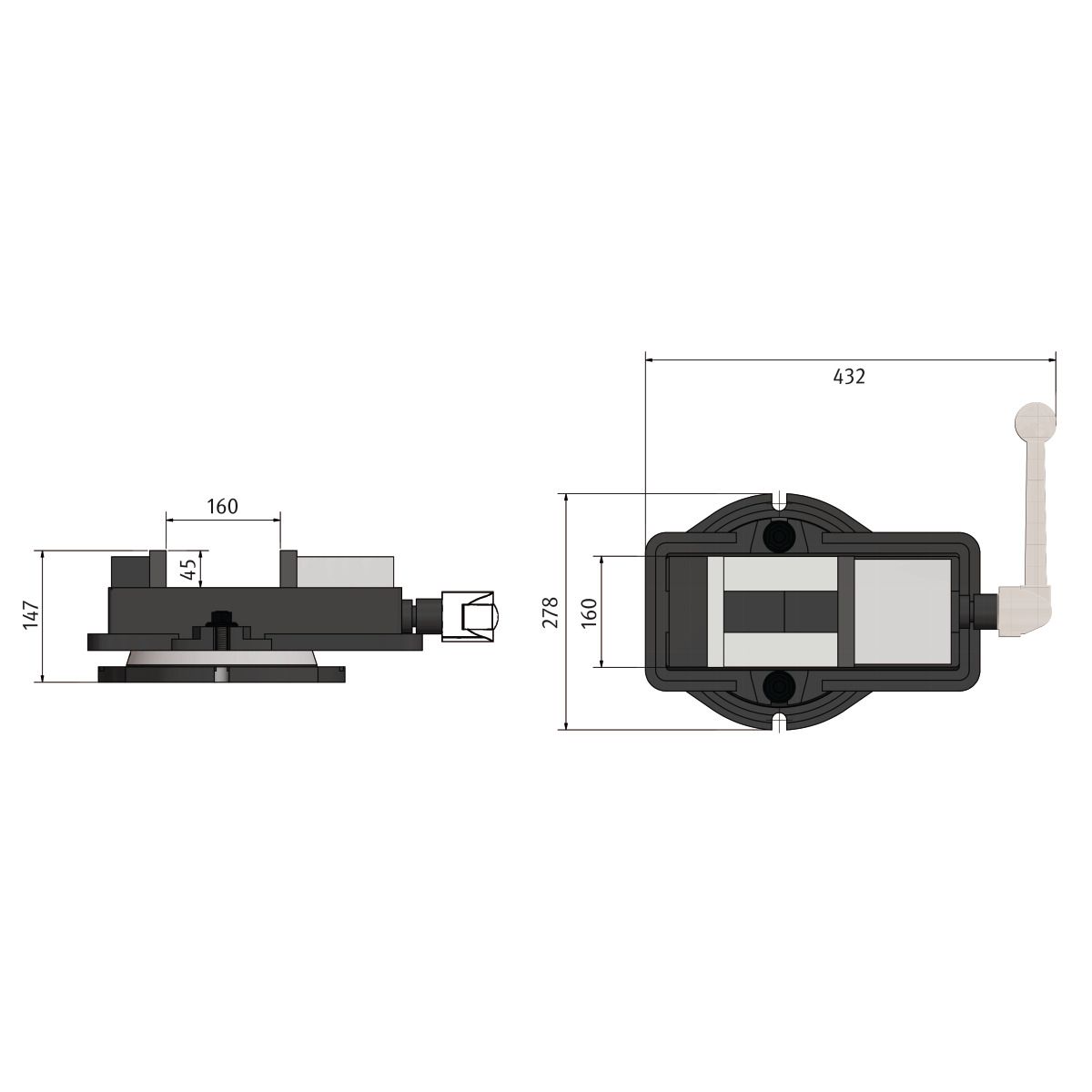 Fräsmaschinenschraubstock Optimum VMQ 150
