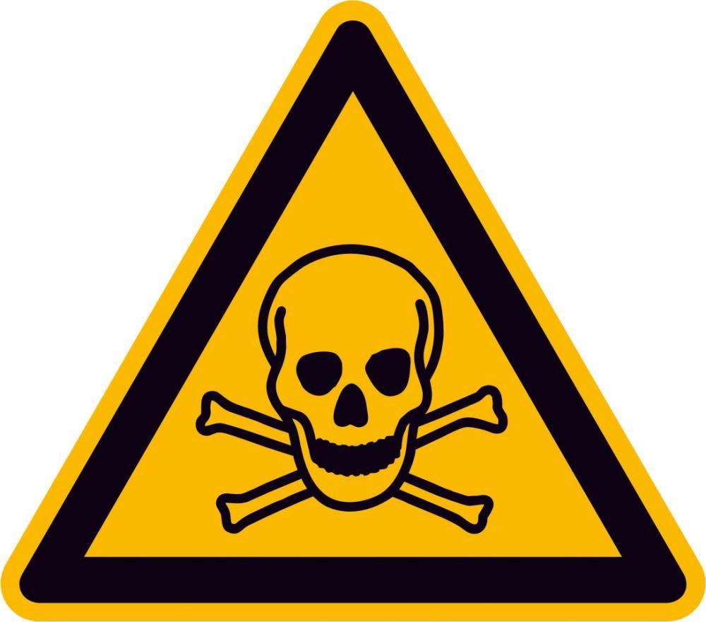 Warnschild Folie SL 100 mm Warnung vor giftigen Stoffen SafetyMarking