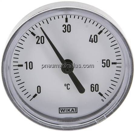 Bimetallthermometer, waagerecht D63/0 bis +60°C/40mm
