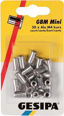GESIPA Blindnietmuttern Alu im Mini-Pack M5 kurz