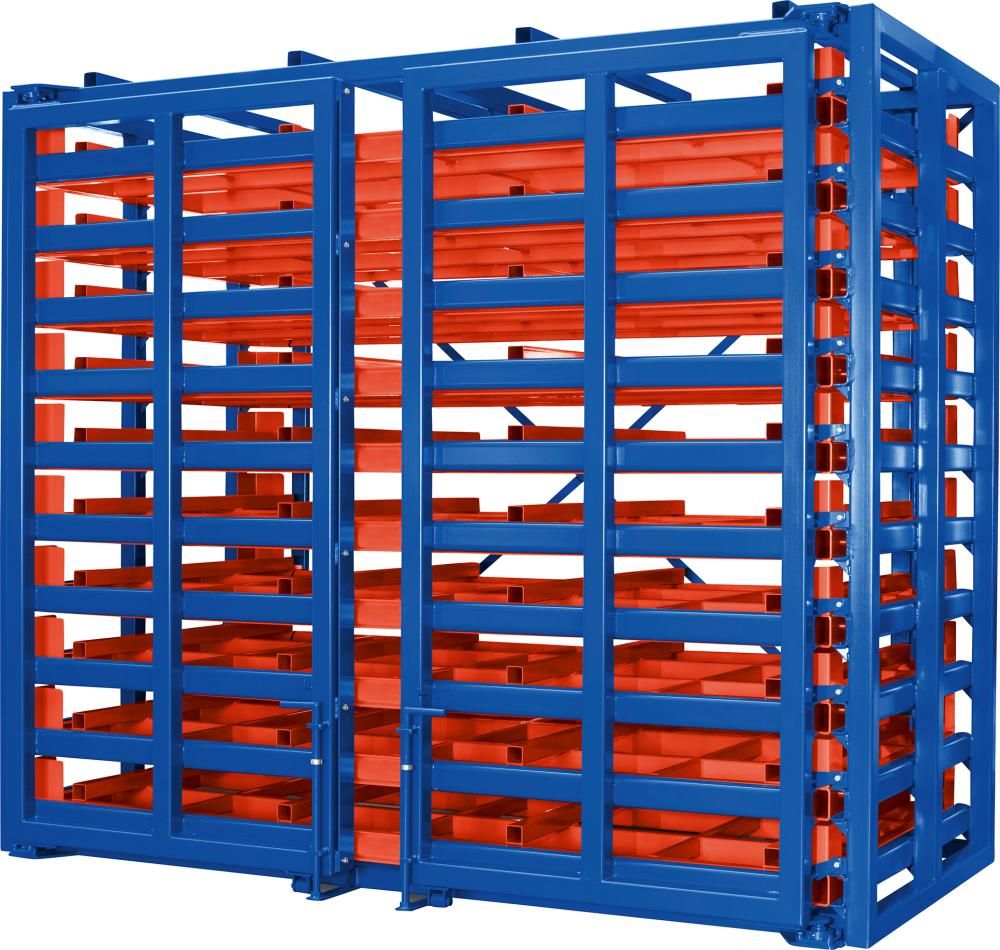 Schubfachregal f Bleche Vorbau klappbar Fachlast 2000kg,Boden gl B2370xT1150xH2310mm