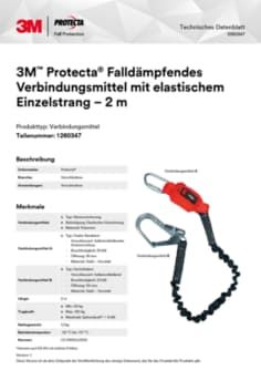 3M™ Protecta® Falldämpfendes 95.12, Seil, Doppelstrang, 1,80 m, 1260351