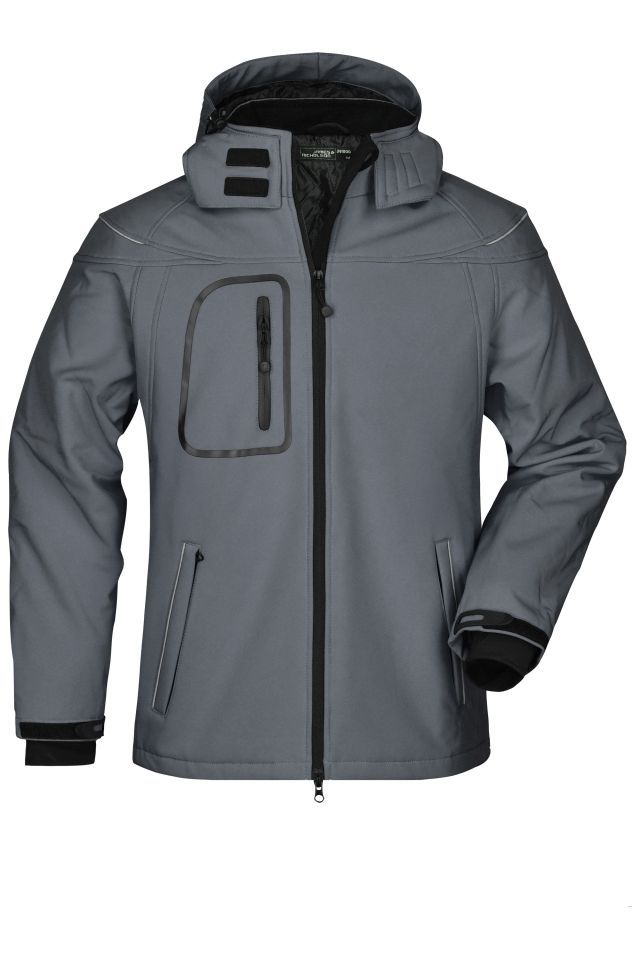 Men’s Winter Softshell Jacket Modische Winter Softshelljacke grau, Gr. M