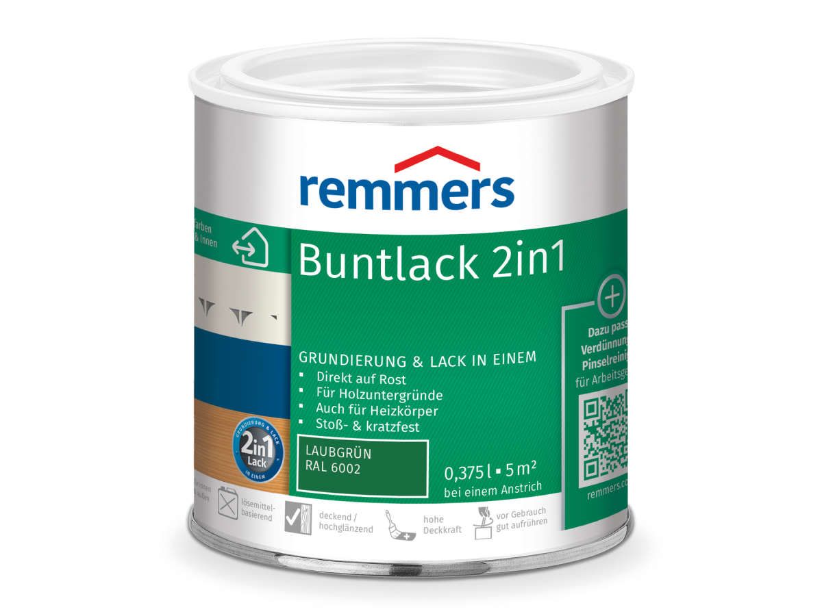 Buntlack 2in1 laubgrün (RAL 6002) 0.375 l
