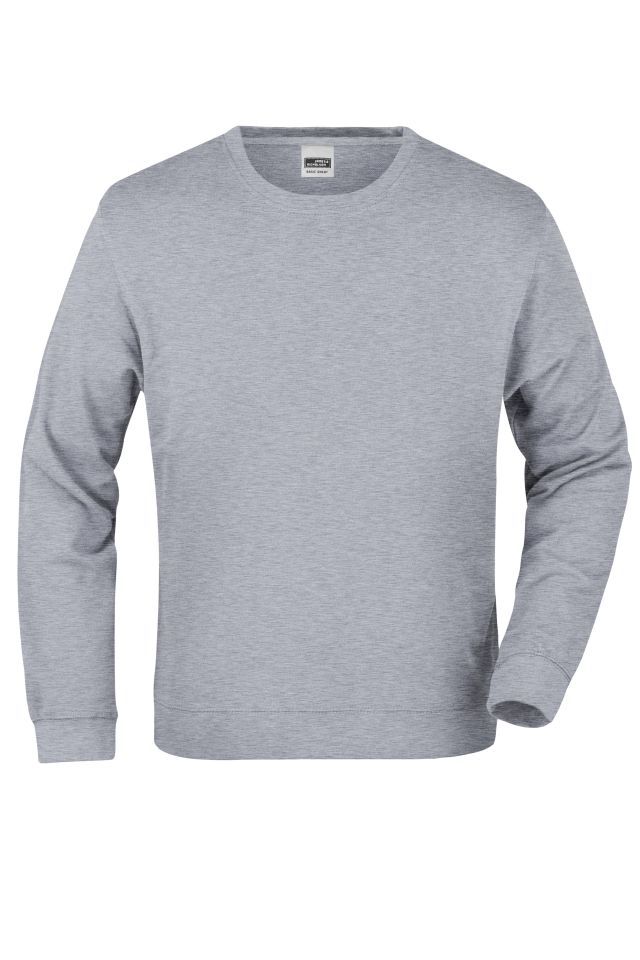 Basic Sweat Klassisches Sweatshirt aus French-Terry grau, Gr. M