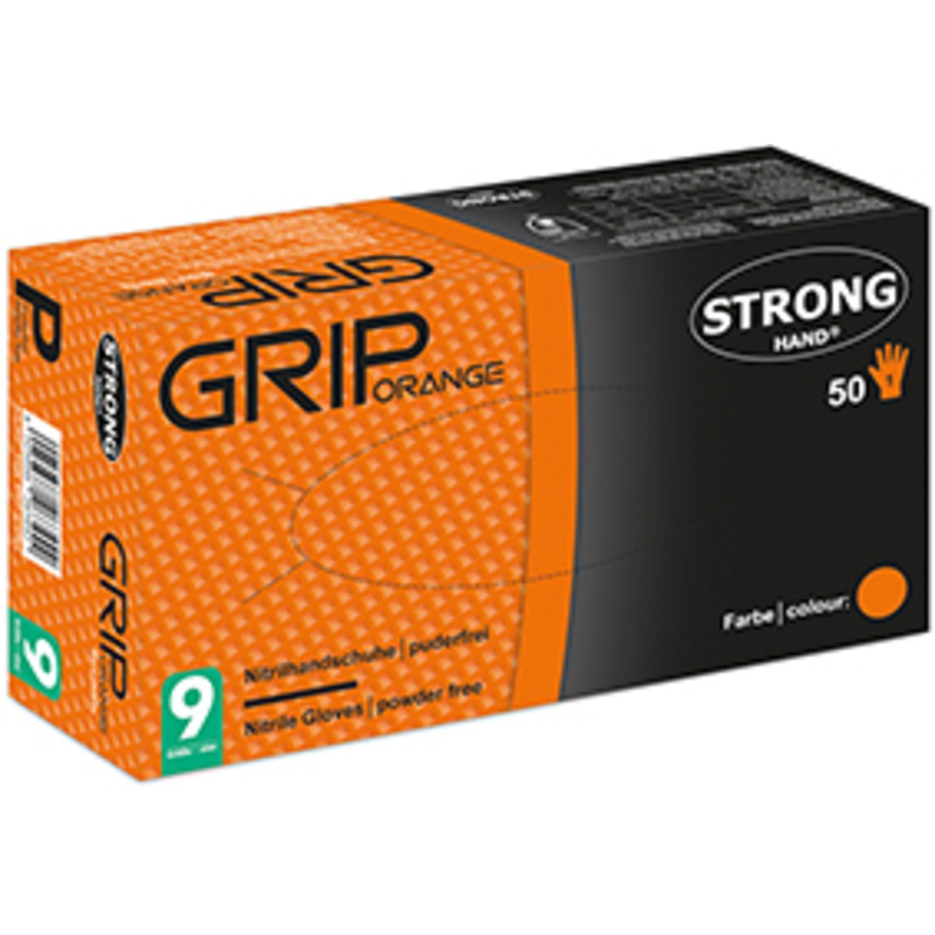 Einweghandschuh Gr. 9, Nitril orange Box 50 Stück