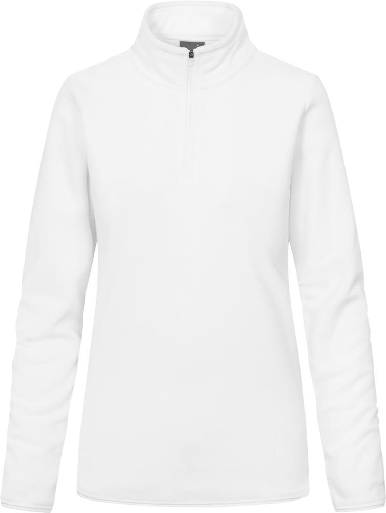 Women`s Fleece Troyer recycled, white, Gr.S