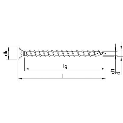 HECO-TOPIX-plus 4,5 x 45, Senkkopf mit Frästaschen, T-Drive, T-25, Variables Vollgewinde, verzinkt blau, A3K, 500 Stück, VARIANTA-Handwerkerverpackung