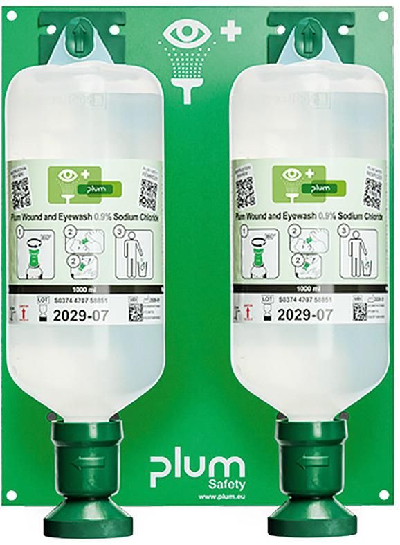 Augenspülstation Maxi, 2 Flaschen, 1000ml, Natriumchloridlösung Plum