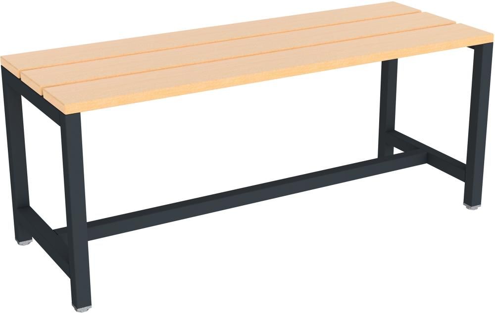 Umkleidesitzbank Buche einseitig RAL 7016 B1000xT370xH420mm