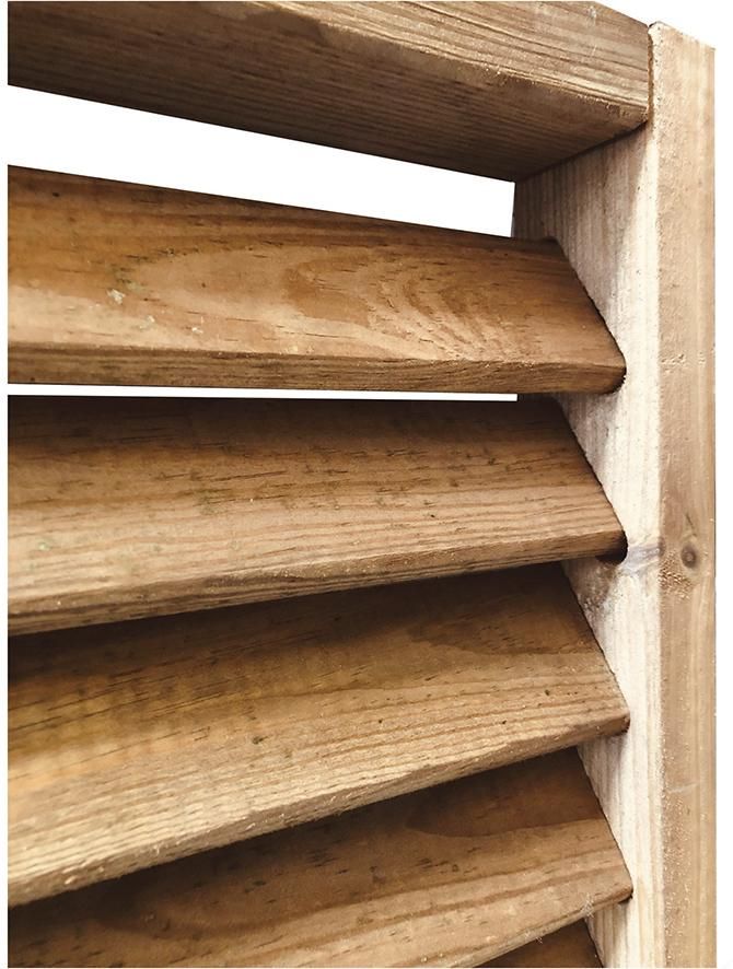 Jalousie-Zaun, 180x180cm Rahmen 30 x 60 mm braun Lamellen 15 x 60 mm