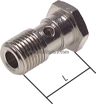 Hohlschraube, 1-fach G 1/8"-24,0mm, Messing vernickelt