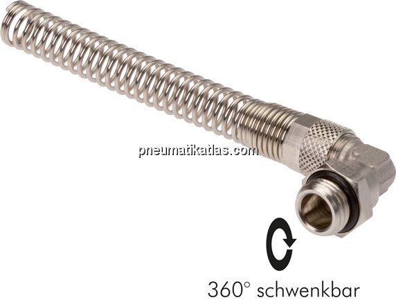 Winkel-Drehverschraubung G 1/8"-6x4mm, mit Knickschutz