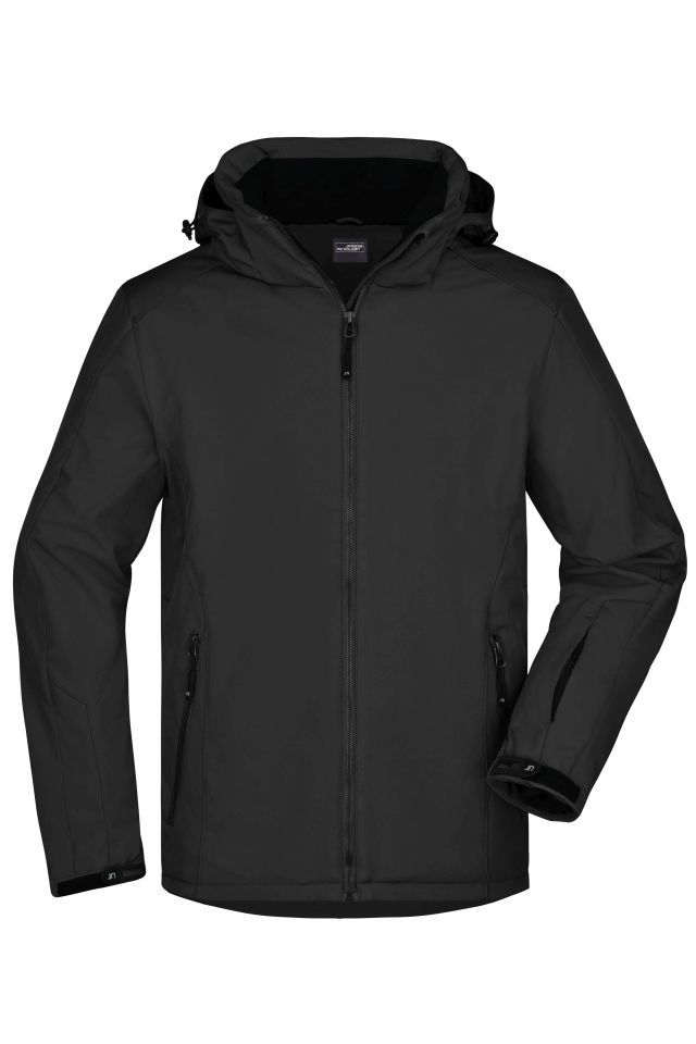 Men's Wintersport Jacket Elastische, gefütterte Softshelljacke schwarz, Gr. 3XL