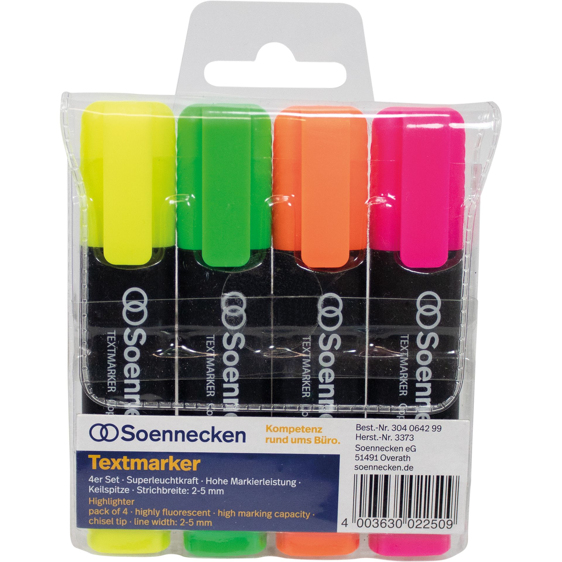 Textmarker sortiert 4 St./Pack.