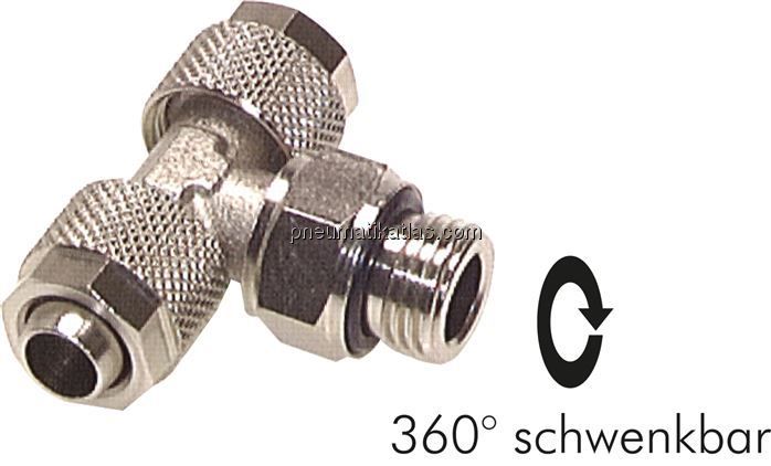T-Drehverschraubung G 1/8"-6x4mm, Messing vernickelt