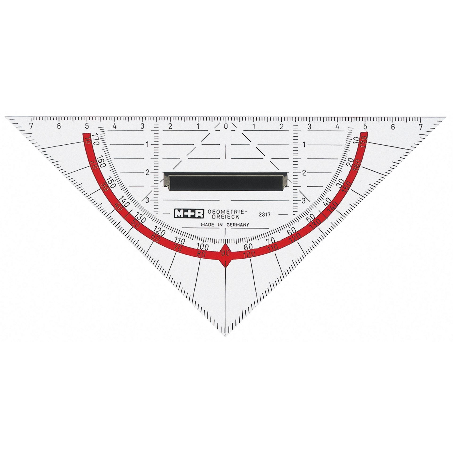 Zeichendreieck 16cm Skala rot
