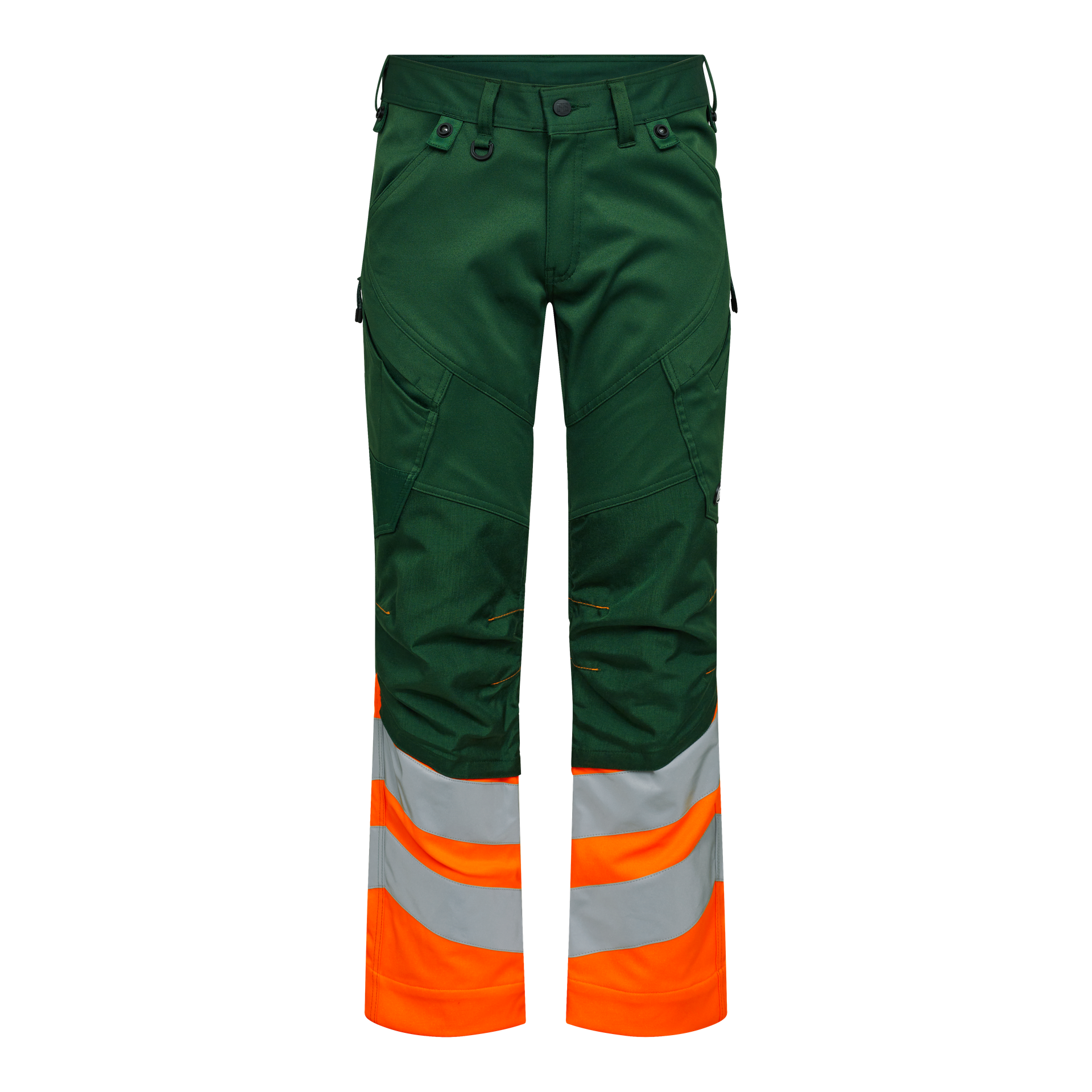 Safety Arbeitshose mit 2-Wege-Stretch Grün/Orange, Gr. 42