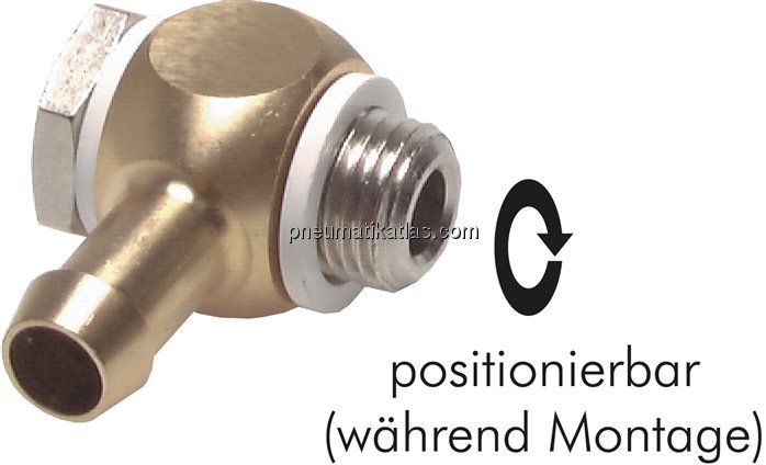L-Gewindetülle G 1/8"-4mm, Kunststoffdichtung