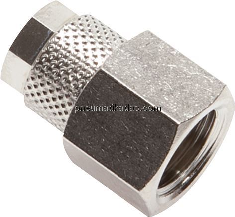Aufschraub-Verschraubung G 1/8"-4,3x3mm, Messing vernickelt