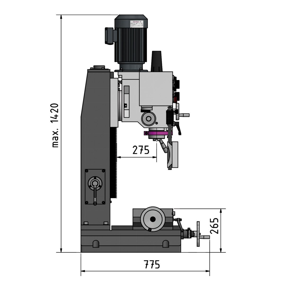Bohr-Fräsmaschine Optimum OPTImill MB 4