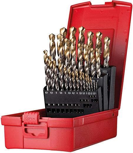 Spiralbohrer Set 1-13mm x0,5+KL A002 in Box 118G Typ N 4xD 29tlg. Tin Tip A095206 Dormer
