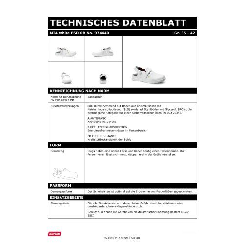 ELTEN MIA OB Berufsclog ESD, Weiß, Gr. 37