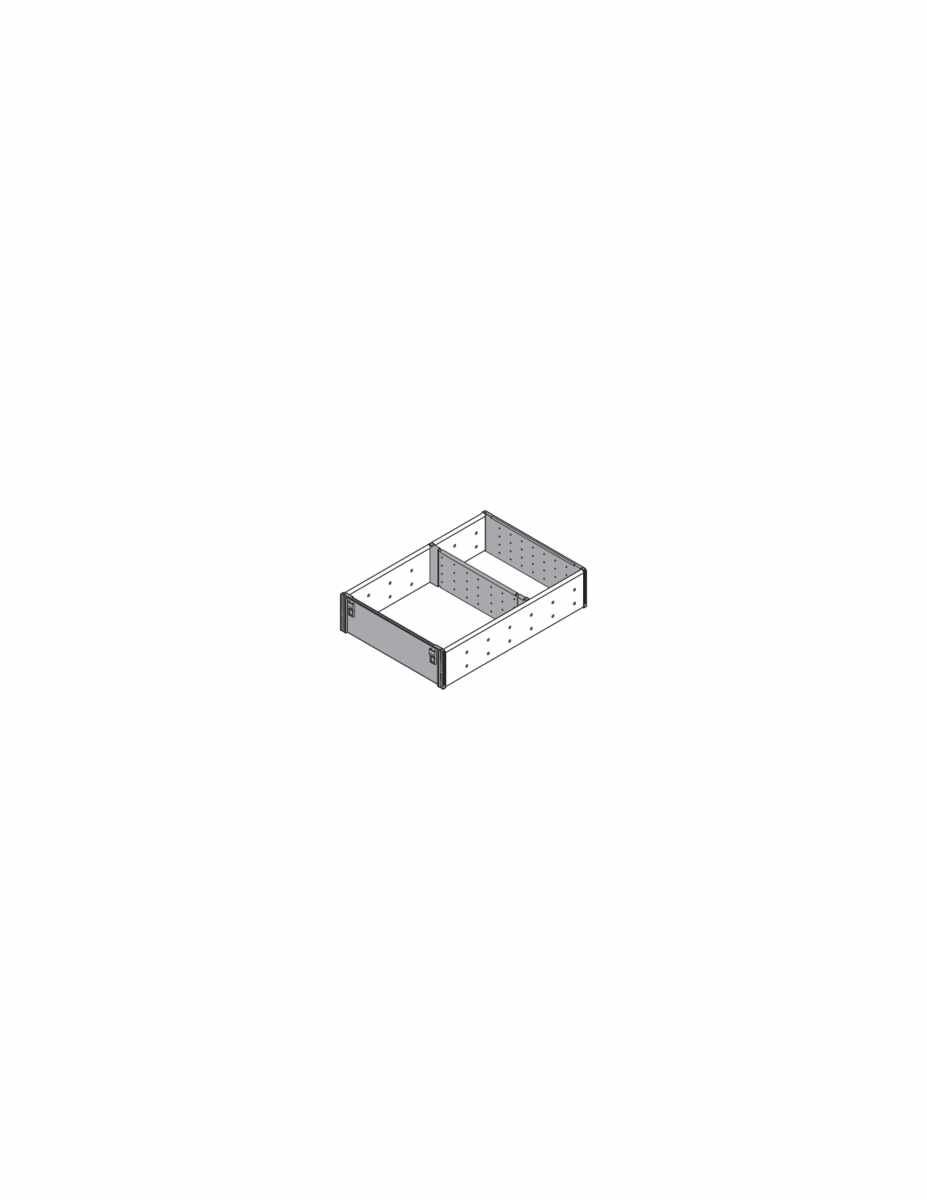 ORGA-LINE Facheinteilung-Set (teilausfüllend), für TANDEMBOX Schubkasten, NL=450 mm, KB=350 mm, Breite=194 mm, inox-gebü/staubgr