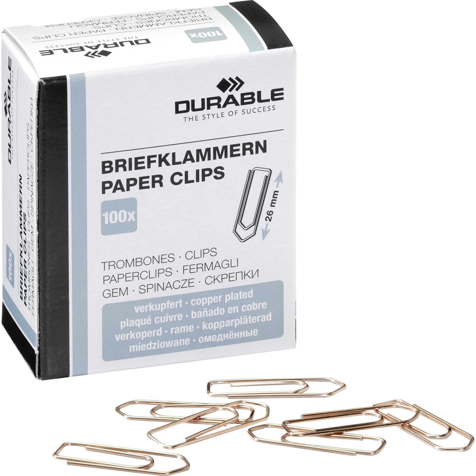 Briefklammer 26mm verkupfert 100 St./Pack.